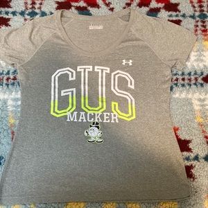 Grey under armor Gus macker t-shirt